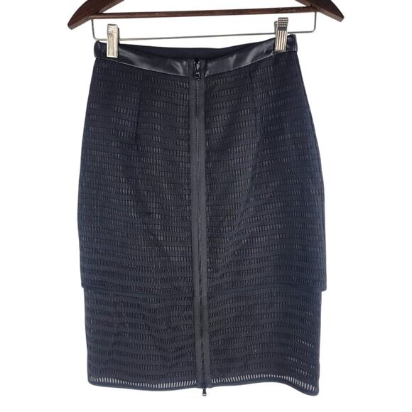 NEW Tibi Tiered Pencil Skirt Black Back 2 Way Zip Size 0 - Picture 5 of 7